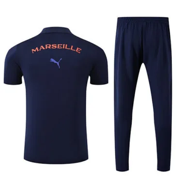 25-26 Marseille Navy POLO Training Kits Football Tracksuits