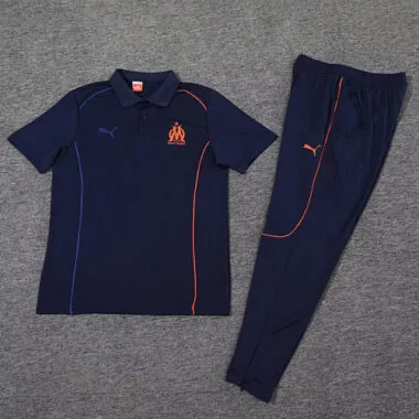 25-26 Marseille Navy POLO Training Kits Football Tracksuits