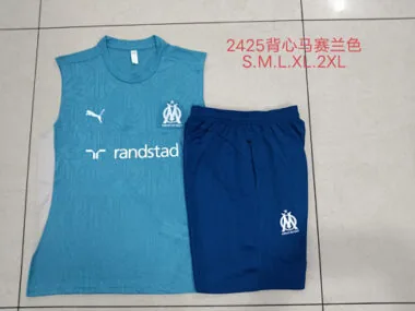 25-26 Marseille Green Training Kits Football Vest Suits