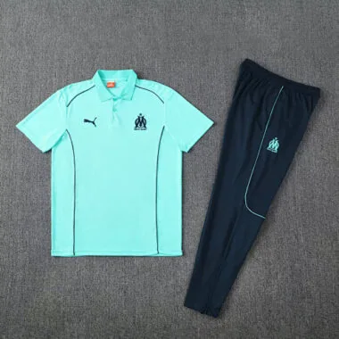 25-26 Marseille Green POLO Training Kits Football Tracksuits