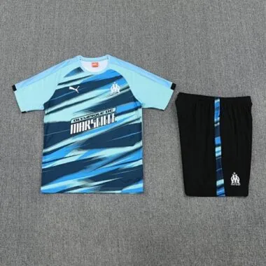 25-26 Marseille Fast Training Kits Blue Football Tracksuits