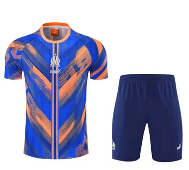 25-26 Marseille Blue&amp;Orange Training Kits Football Tracksuits