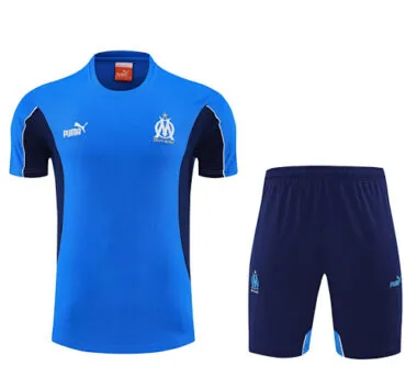 25-26 Marseille Blue Training Kits Football Tracksuits