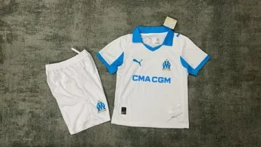 25-26 Marseille Home Kids Kit Soccer AAAAJersey Yupoo