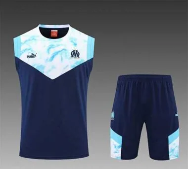 22-23 Marseille vest training suit kit dark blue white