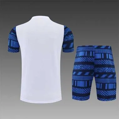 22-23 Marseille training suit short sleeve kit white blue