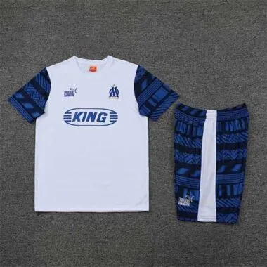 22-23 Marseille training suit short sleeve kit white blue
