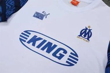 22-23 Marseille training suit short sleeve kit white blue