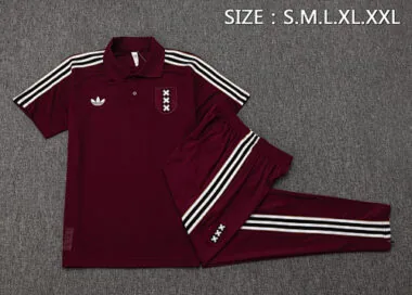 25-26 Ajax Red Polo Training Kits Football Tracksuits