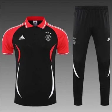Polo Ajax black red-sleeves