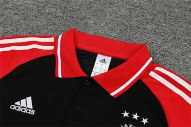 Polo Ajax black red-sleeves