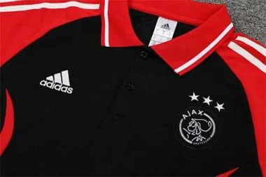 Polo Ajax black red-sleeves