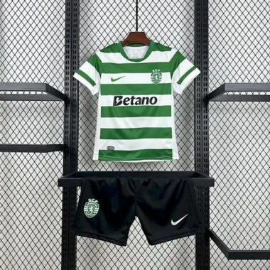 25-26 Sporting CP Home Kid Kits Youth Apparels Soccer AAAAJersey Yupoo
