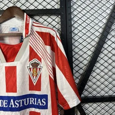 94-95 Sporting Gijon Home Retro Kit Vintage Shirt Soccer
