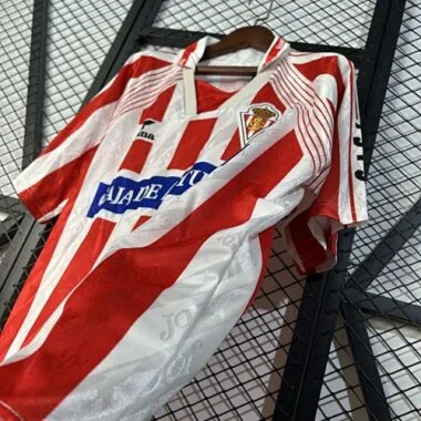 94-95 Sporting Gijon Home Retro Kit Vintage Shirt Soccer