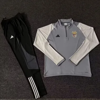 23-24 Benfica Long Sleeve Kits Gray Training Suits Football Jerseys