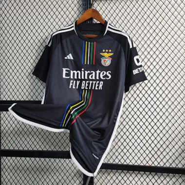 23-24 Benfica Away Kit Black Shirt Football Jerseys