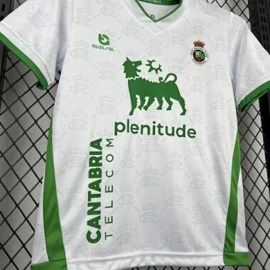 25-26 Racing de Santander Home Kids Kit Soccer T-Shirt