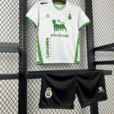 25-26 Racing de Santander Home Kids Kit Soccer T-Shirt