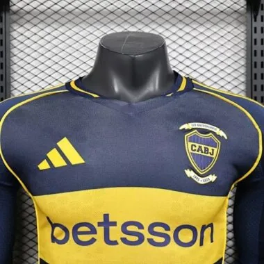 25-26 Boca Home Long Sleeves Kit Player Version Soccer