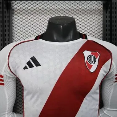 25-26 River Plate Home Long Sleeves Kit Player Version Soccer T-Shirt
