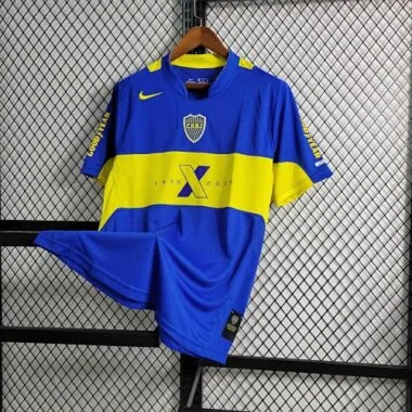 Maglie da calcio economiche Retro Boca 2005, edizione per il centenario, taglie dalla S alla XXL