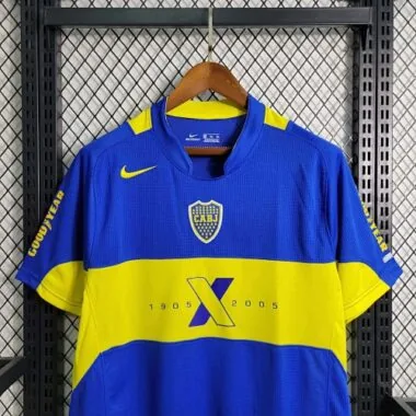 Maglie da calcio economiche Retro Boca 2005, edizione per il centenario, taglie dalla S alla XXL