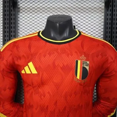World Cup Jersey 2026 Belgium Home Long Sleeves Kit Player Version Soccer T-Shirt