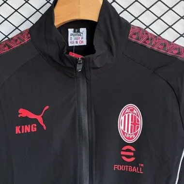 26-27 AC Milan Black Windbreaker Jackets Kit Soccer T-Shirt