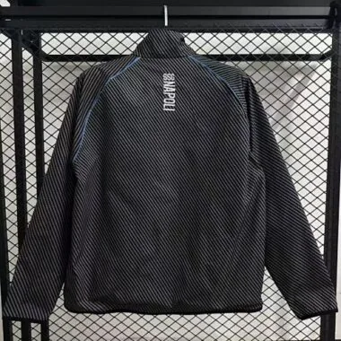 25-26 Napoli Black Windbreaker Jackets Kit Soccer T-Shirt