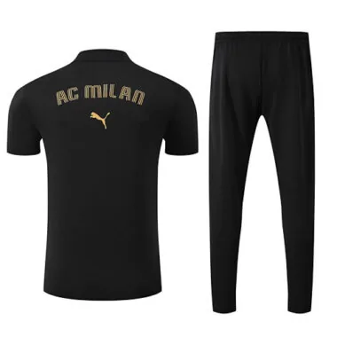 25-26 AC Milan Black POLO Training Kits Football Tracksuits