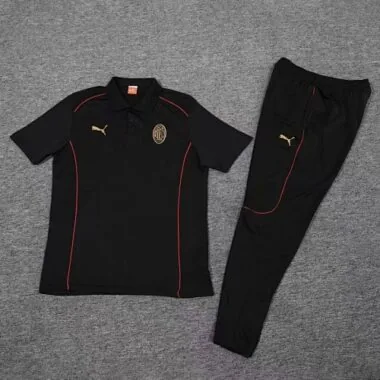 25-26 AC Milan Black POLO Training Kits Football Tracksuits