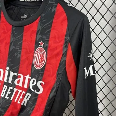 25-26 AC Milan Home Long Sleeves Kit Soccer