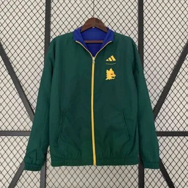 23-24 Roma Reversible Windbreaker Green&Blue Double-Sides Jacket Soccer Jerseys For Sale