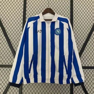 23-24 Napoli Reversible Windbreaker White&Blue Double-Sides Jacket Soccer Jerseys For Sale