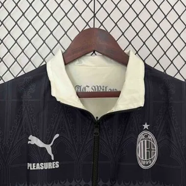 23-24 AC Milan Trench Coat Reversible Windbreaker Double-Sides Jacket