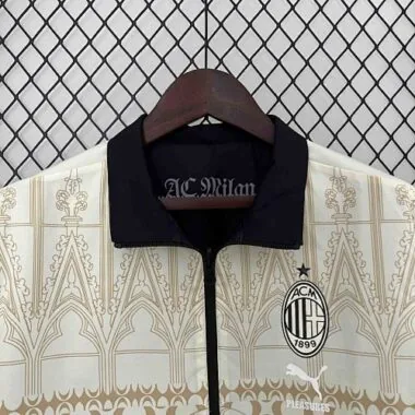 23-24 AC Milan Trench Coat Reversible Windbreaker Double-Sides Jacket
