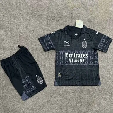 23-24 AC Milan Fouth Kid Kits Black Youth Apparels AAAAJersey Wholesale Yupoo