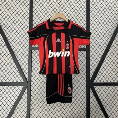 06-07 AC Milan Kids Retro Home Kits Cheap Jersey Yupoo