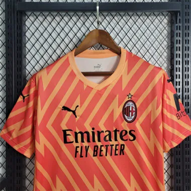 23-24 AC Milan Goalkeeper Orange Size S-XXL Soccer Jersey