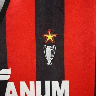 89-90 AC Milan, camisola de jogo em casa, tamanhos S-XXL
