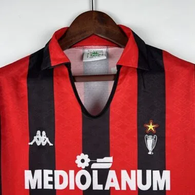 89-90 AC Milan, camisola de jogo em casa, tamanhos S-XXL