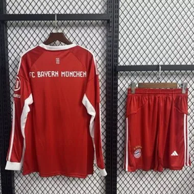 25-26 Bayern Home Long Sleeves Kit Soccer T-Shirt