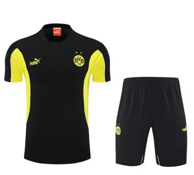 25-26 Dortmund Black&amp;Yellow Training Kits Football Tracksuits