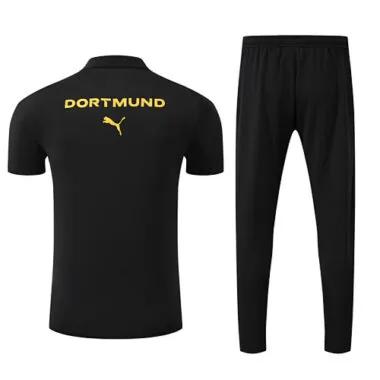 25-26 Dortmund Black POLO Training Kits Football Tracksuits