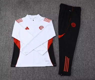 25-26 Bayern Munich White Training Kits Long Football Tracksuits