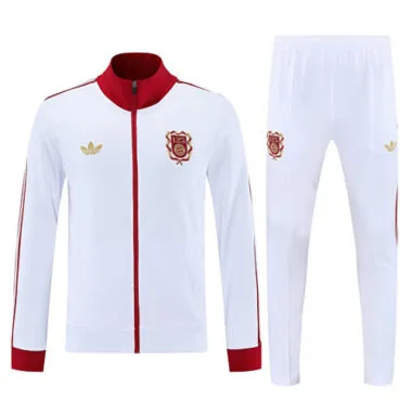 25-26 Bayern Munich White Football Tracksuits Long Jacket Suits