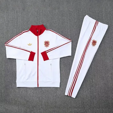 25-26 Bayern Munich White Football Tracksuits Long Jacket Suits