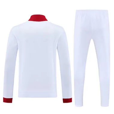 25-26 Bayern Munich White Football Tracksuits Long Jacket Suits