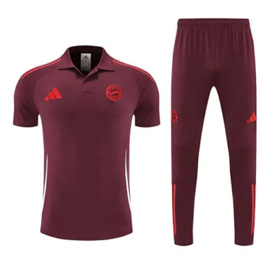 25-26 Bayern Munich Red POLO Training Kits Football Tracksuits